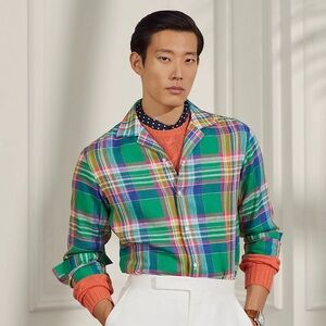 Ralph Lauren Purple Label Maxwell Camp Linen Shirt